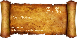 Pór Noémi névjegykártya